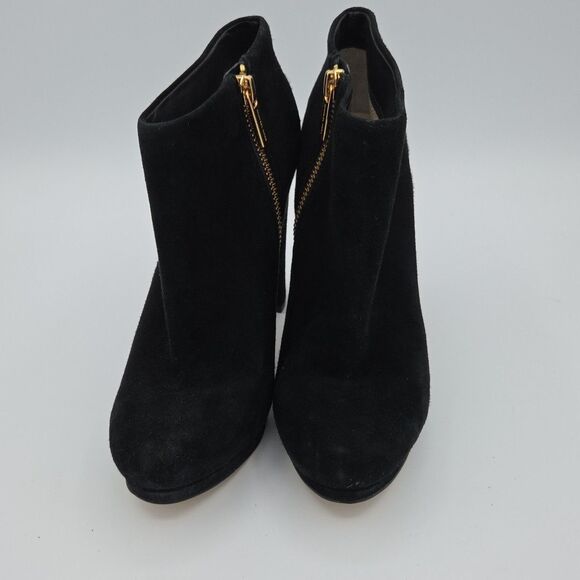 Michael Kors Womens Sz 5.5M Black Platform Ankle Heeled Boot Suede Side Zip EUC - Picture 3 of 8